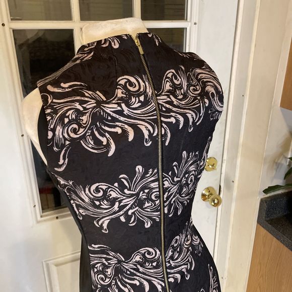 H&M Sleeveless Black Pencil Size 10 Body Con Dress y2k Pattern - Picture 13 of 15